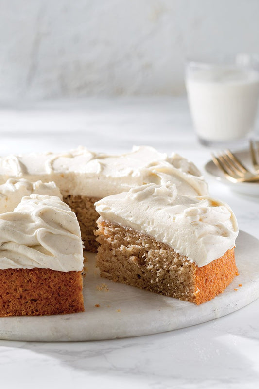 Vanilla Applesauce Cake with Vanilla Bean Cream Cheese Frosting